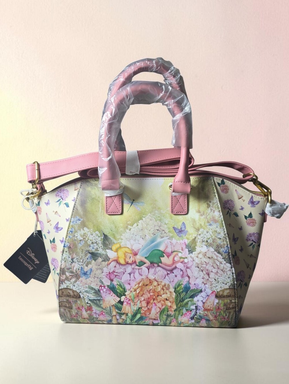 Loungefly Disney Tinker Bell Flower Nap Floral Satchel Bag Nwt